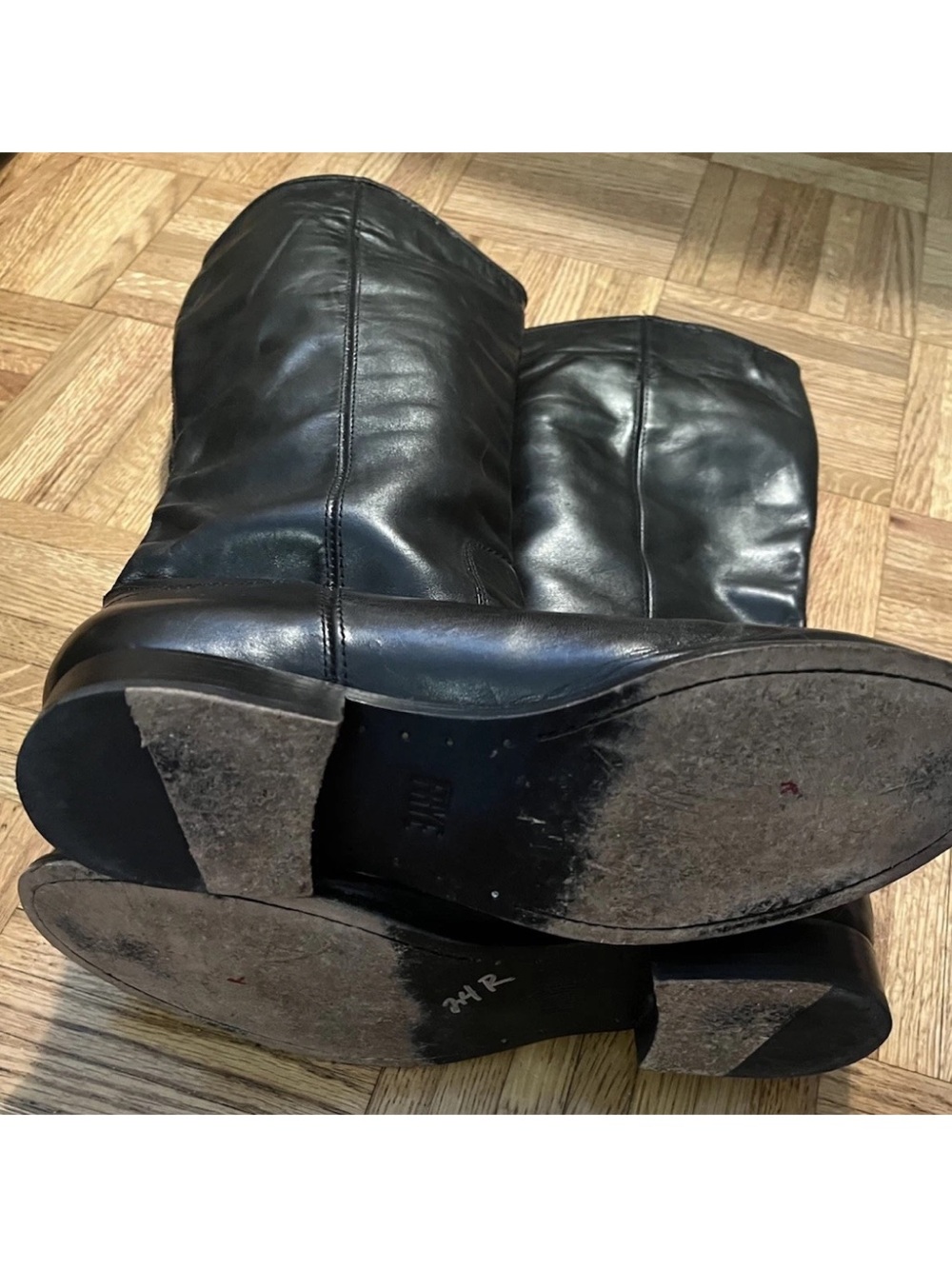 Frye Women’s Black Leather Knee-High Riding Boots Size 9.5B EUC - Picture 7 of 7